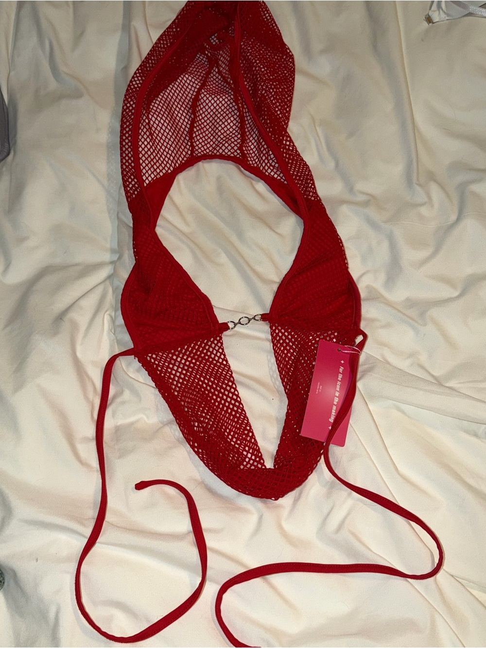 Red Mesh Halter top